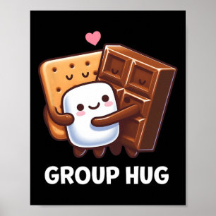 Funny Camping Smores Group Hug Shirt Cute S'mores Poster