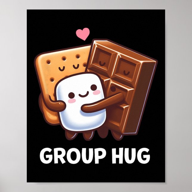 Funny Camping Smores Group Hug Shirt Cute S'mores  Poster (Front)
