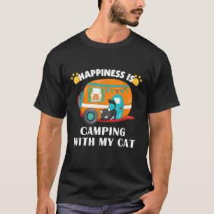 Funny Camping With Cats Kitty Fisherman Camper 1 T-Shirt