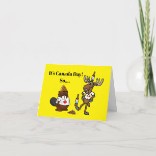 Funny Canada Day Party Time Card