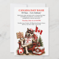 Funny Canadian Wolf Canada Day Backyard BBQ Party 