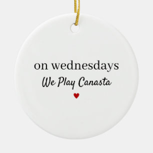 Funny Canasta Ornament, Custom Game Night Ceramic Ornament