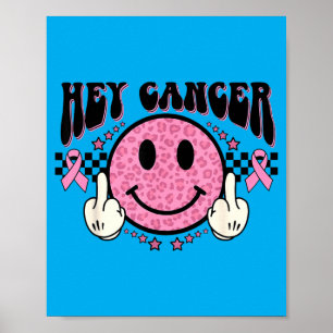 Funny Cancer Middle Finger Breast Cancer Awareness Poster