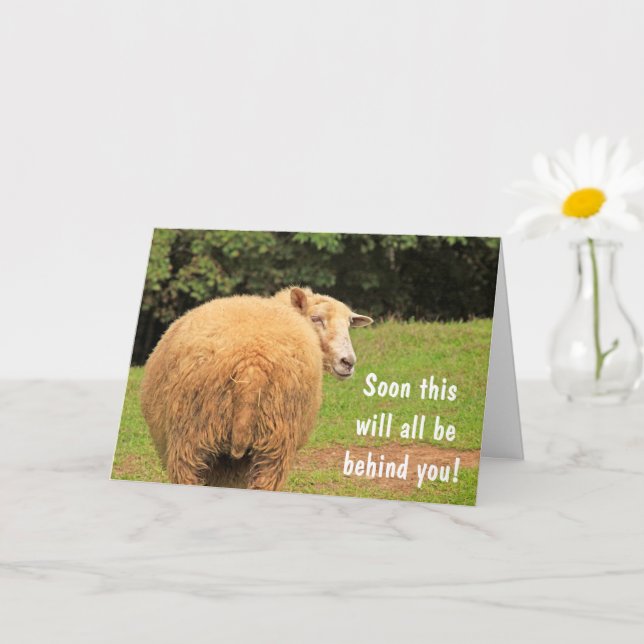 Funny Cancer Sheep Encouragement Card (Small Plant)