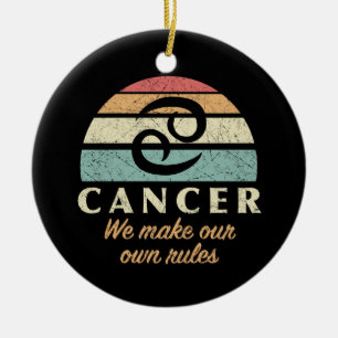 Funny Cancer Zodiac Rules Ceramic Ornament