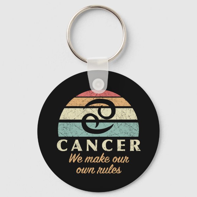 Funny Cancer Zodiac Rules Key Ring (Front)