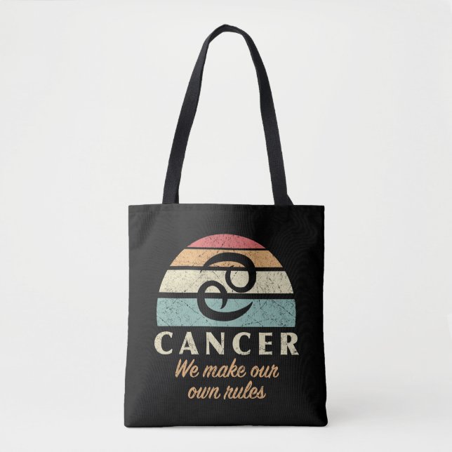 Funny Cancer Zodiac Rules Tote Bag (Front)