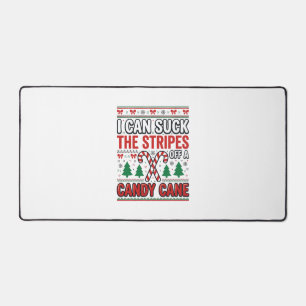 Funny Candy Cane Christmas Sweater Desk Mat