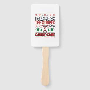 Funny Candy Cane Christmas Sweater Hand Fan