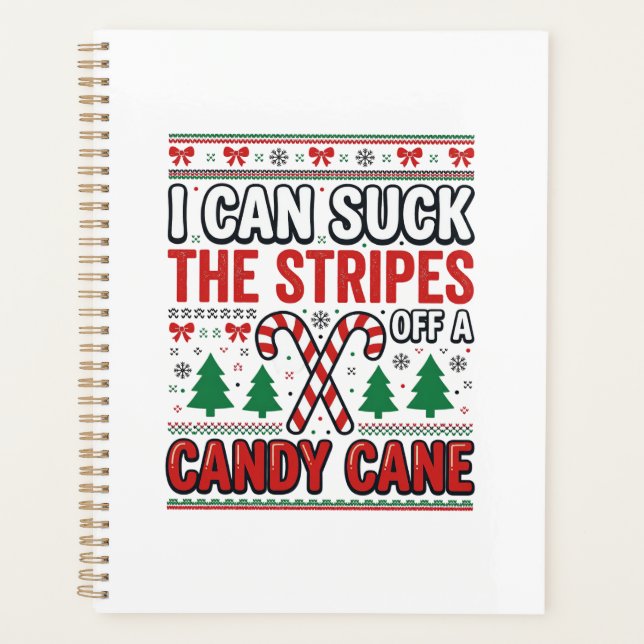 Funny Candy Cane Christmas Sweater Planner (Front)