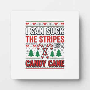 Funny Candy Cane Christmas Sweater Plaque