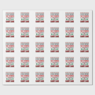 Funny Candy Cane Christmas Sweater Wrapping Paper