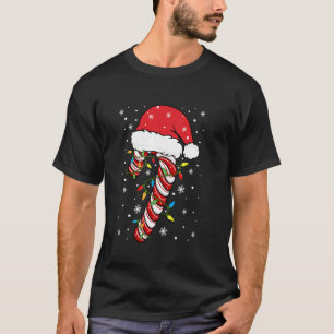 Funny Candy Cane Crew Santa Christmas Lights Kids T-Shirt
