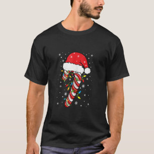 Funny Candy Cane Crew Santa Christmas Lights Kids T-Shirt