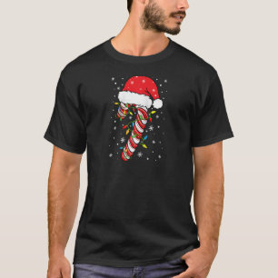 Funny Candy Cane Crew Santa Christmas Lights Kids  T-Shirt