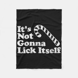 Funny Candy Cane Lick Itself Adult Christmas In Ju Fleece Blanket