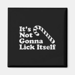 Funny Candy Cane Lick Itself Adult Christmas In Ju Magnet