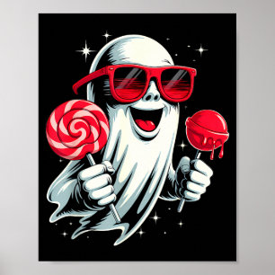 Funny candy ghost – retro kids halloween costume poster