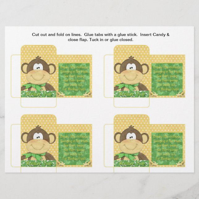 Funny Candy Packet Monkey Poop with Saying Flyer (Front)