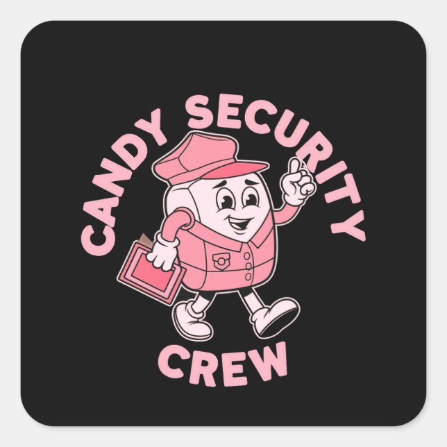 Funny Candy Security Crew Halloween Costume Square Sticker (Front)