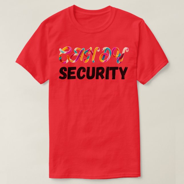 Funny Candy Security Halloween Costume Humourous L T-Shirt (Design Front)