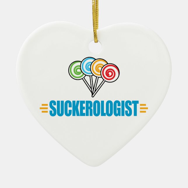 Funny Candy Suckers Ceramic Ornament (Front)