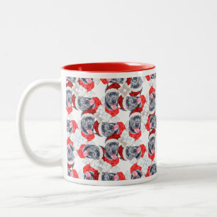 Funny Cane Corso Christmas Pattern Two-Tone Coffee Mug