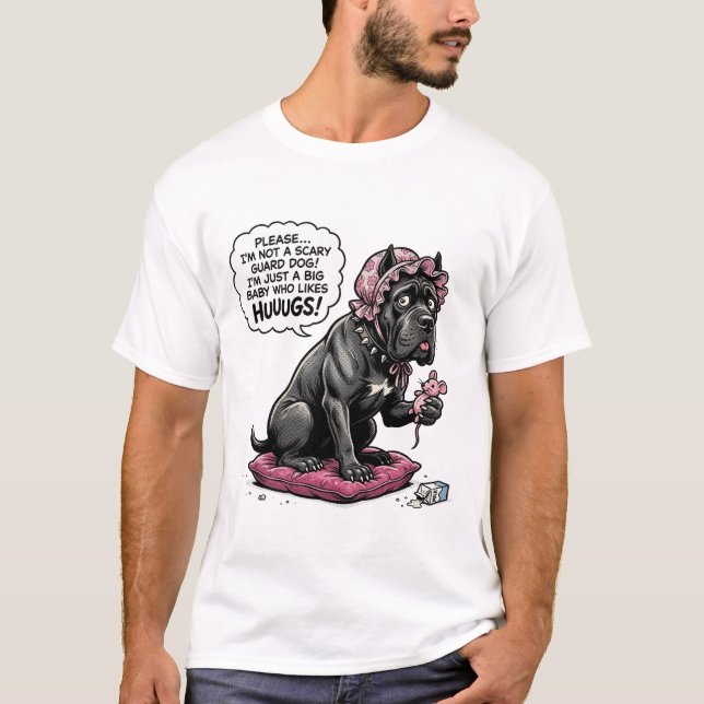 Funny Cane Corso Peekaboo T-Shirt (Front)