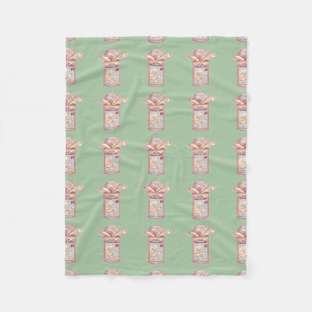 Funny canned fish fleece blanket (Front)