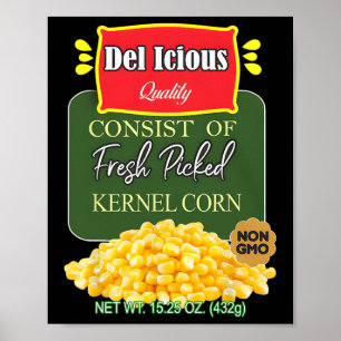 Funny Canned Kernel Corn Halloween Matching Group  Poster