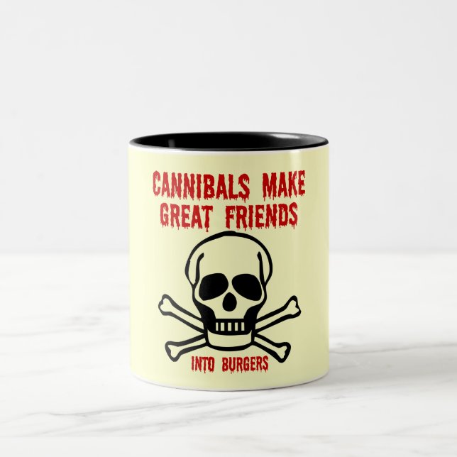 Funny cannibal Two-Tone coffee mug (Center)