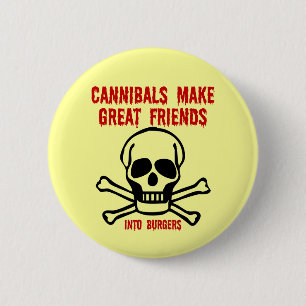 Funny cannibals 6 cm round badge