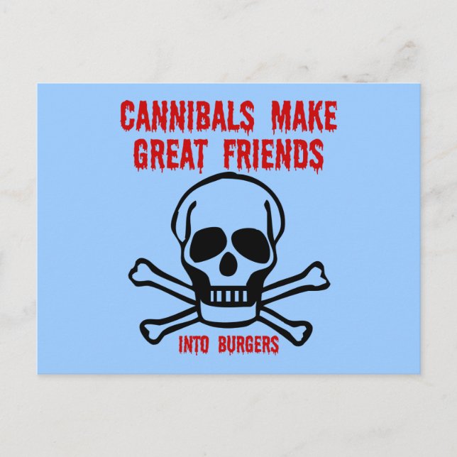 Funny cannibals postcard (Front)