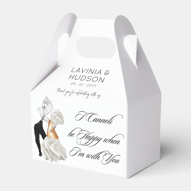 Funny Cannoli Italian Wedding Favour Box (Front Side)