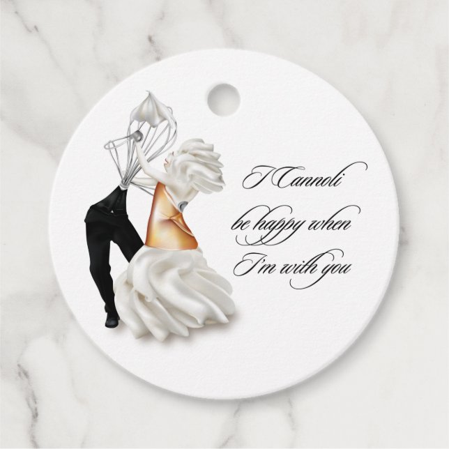 Funny Cannoli Italian Wedding Favour Tags (Front)