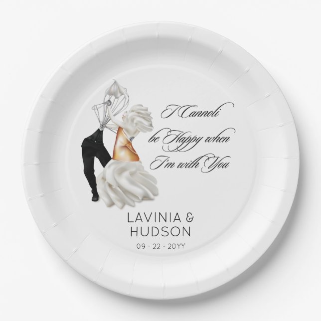 Funny Cannoli Italian Wedding Paper Plate (Front)