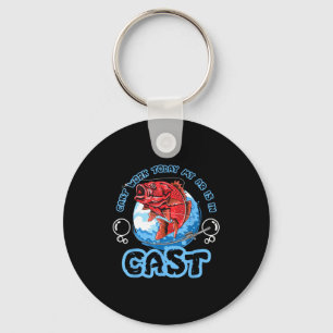 Funny can't work arm is in a cast fishing pun key ring
