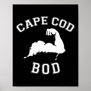 Funny Cape Cod Bod Machusetts Summer Beach Fitness Poster