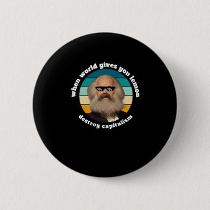 Funny Capitalism Karl Marx Sticker 6 Cm Round Badge