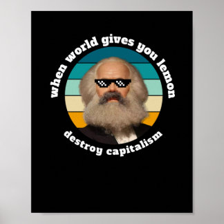 Funny Capitalism Karl Marx Sticker Poster