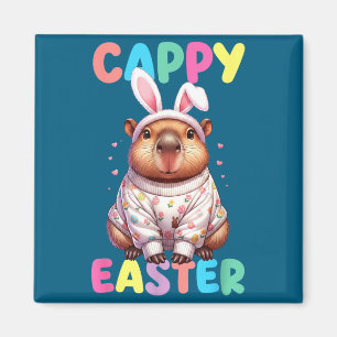 Funny cappy easter capybara meme happy easter day magnet