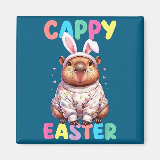 Funny cappy easter capybara meme happy easter day  magnet (Front)