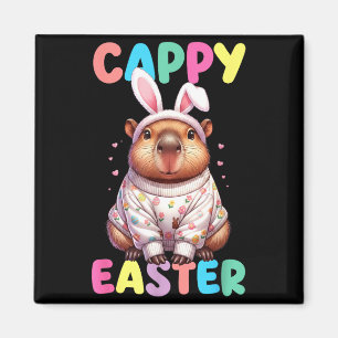 Funny cappy easter capybara meme happy easter day magnet
