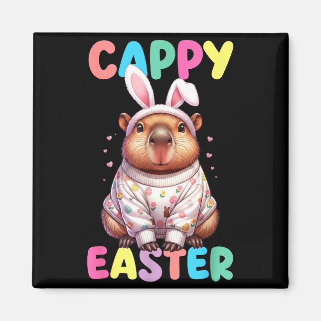 Funny cappy easter capybara meme happy easter day  magnet (Front)