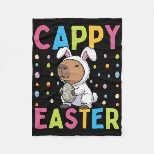 Funny Cappy Easter Capyra Animal Lovers Easter Cel Fleece Blanket