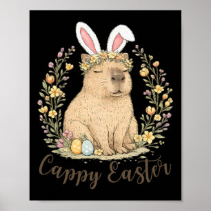 Funny Cappy Easter Capyra Easter Bunny Men Women K Poster