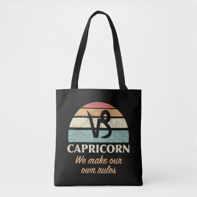 Funny Capricorn Zodiac Rules Tote Bag (Front)