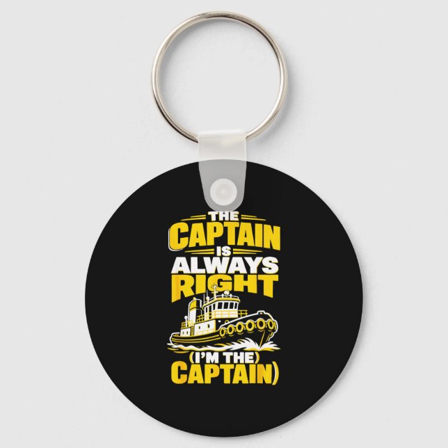 Funny captain harbour boat operator  key ring (Front)