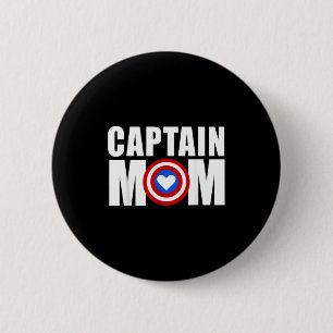 Funny captain mom superhero mother's day 2022 6 cm round badge