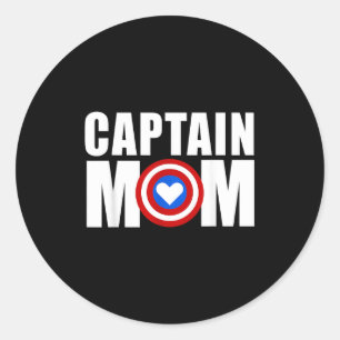 Funny captain mom superhero mother's day 2022 classic round sticker
